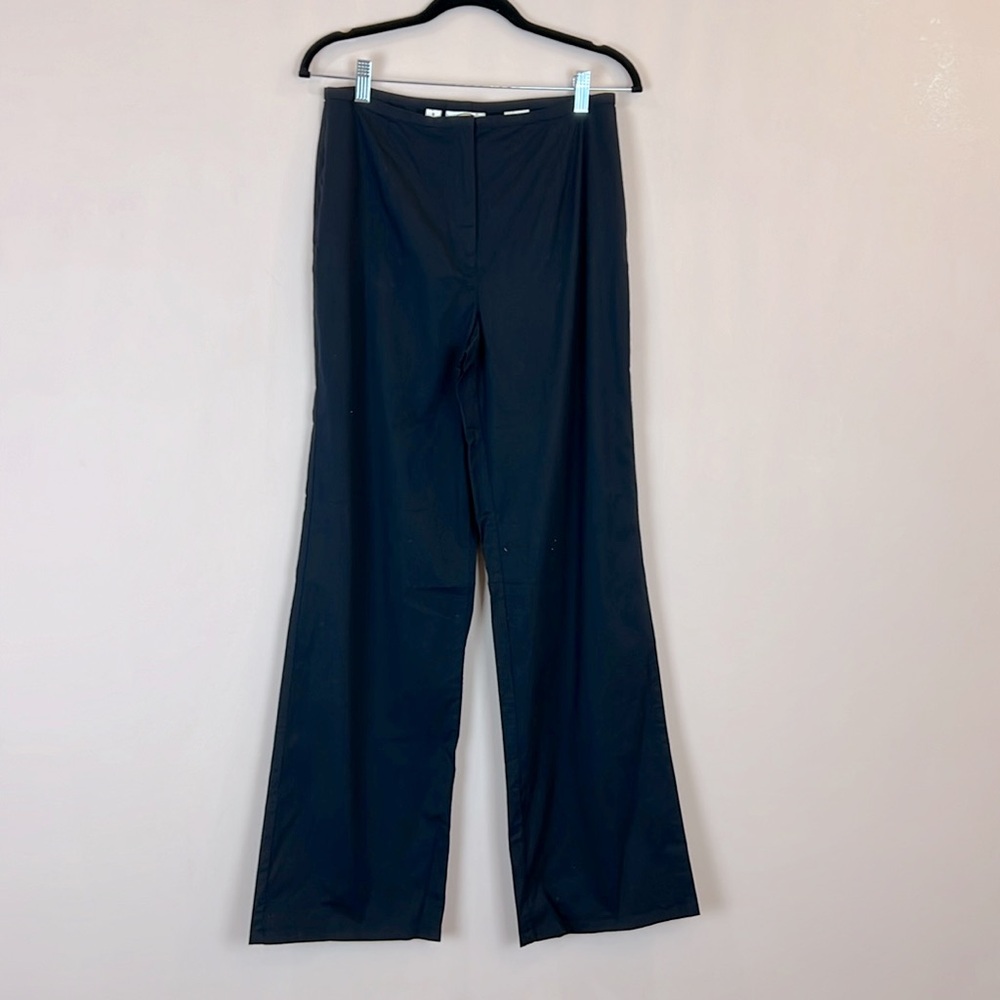 Talbots navy wide leg cotton pants size 8 stretch
